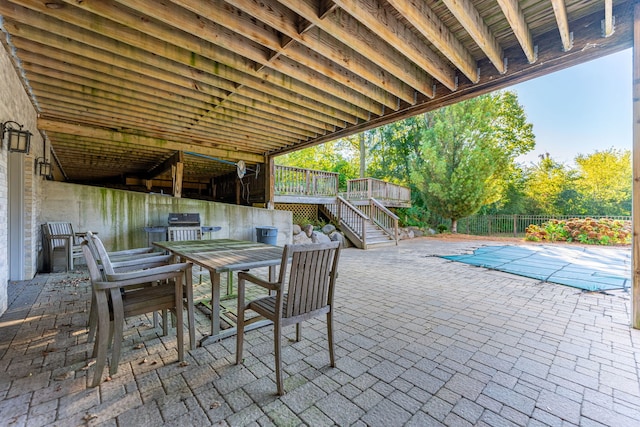 view of patio featuring a pool side deck