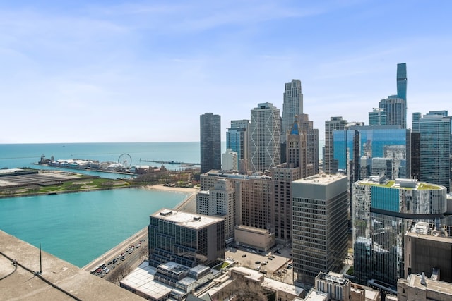 view of city with a water view