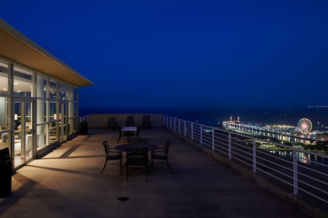 view of patio at twilight