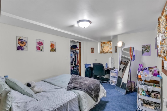 carpeted bedroom featuring a closet