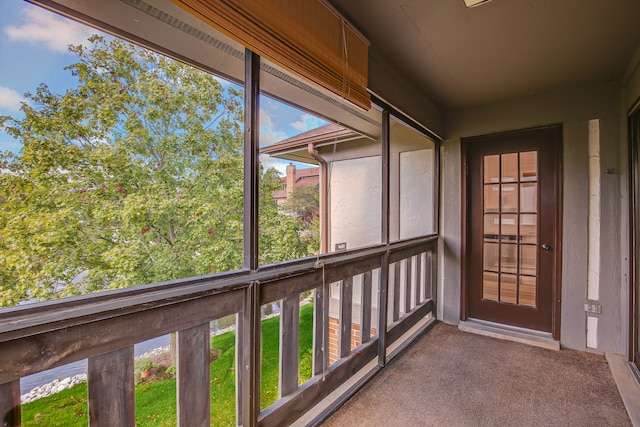 view of unfurnished sunroom