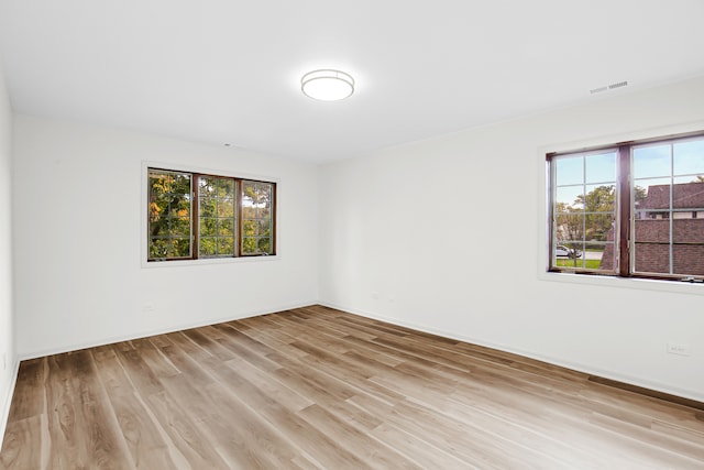 empty room featuring light hardwood / wood-style flooring