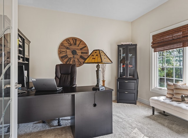 home office featuring carpet floors