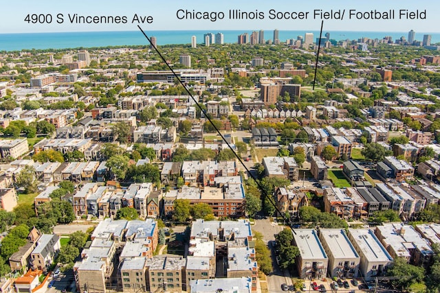 4902 S Vincennes Ave Unit 1, Chicago, IL 60615 - bird's eye view with a city view and a water view