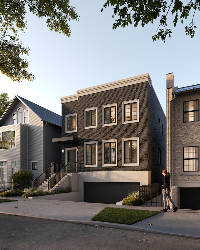 view of front facade with a garage