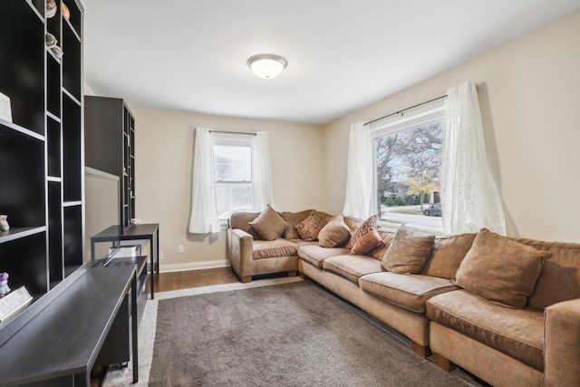 8122 W Oak Ave, Niles, IL 60714 - living area with wood finished floors and baseboards