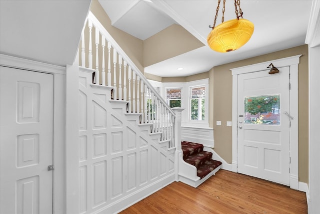 foyer featuring hardwood / wood-style flooring