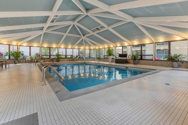 view of pool featuring a patio