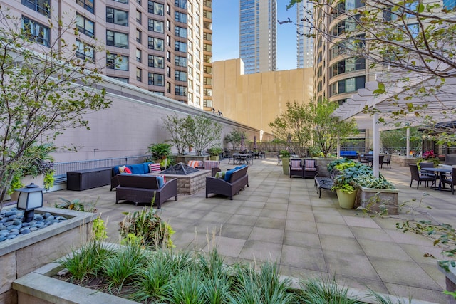 view of patio / terrace with an outdoor hangout area