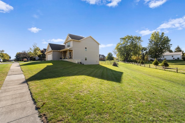 view of property exterior with a yard