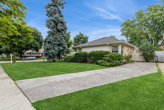 view of home's exterior featuring a yard