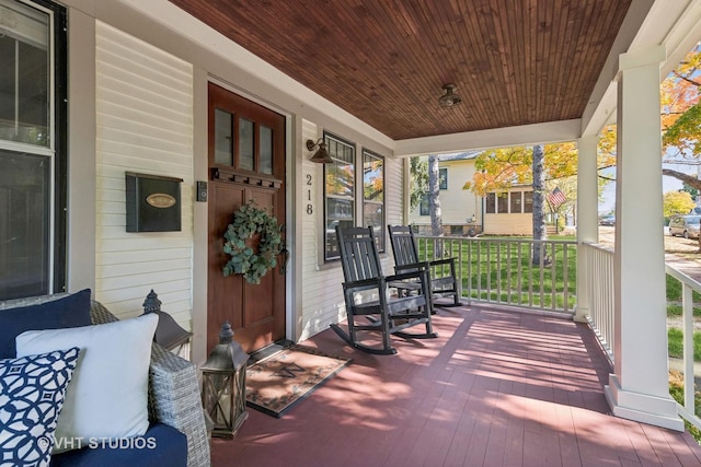 view of patio with a porch