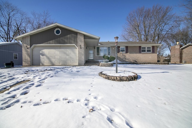 single story home with a garage