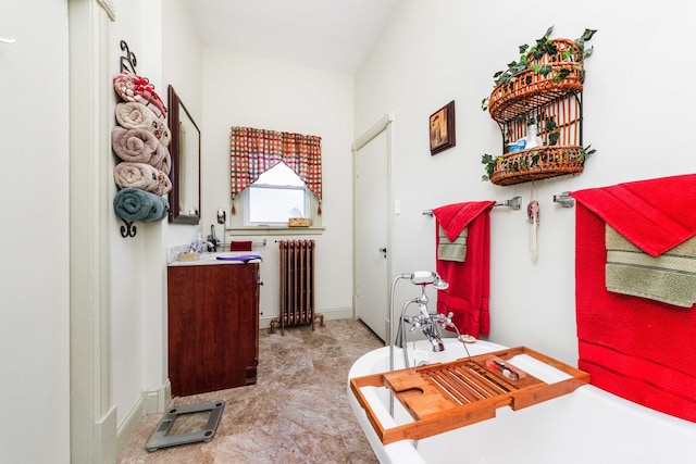 mudroom with radiator heating unit