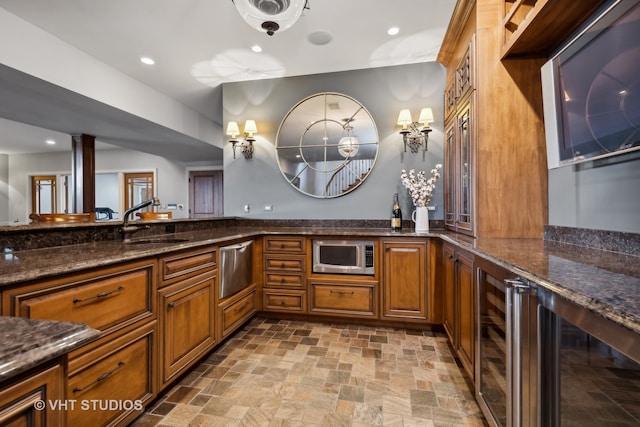 bathroom featuring vanity and beverage cooler