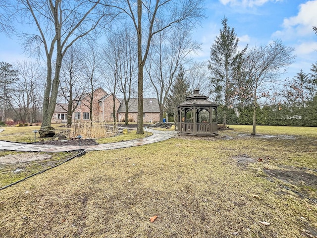 view of yard featuring a gazebo