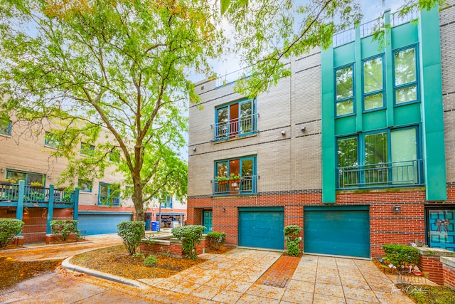 view of property featuring a garage