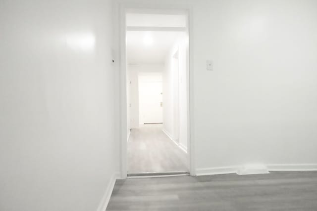 corridor featuring wood-type flooring