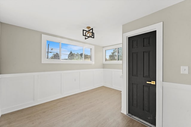 foyer featuring light wood-type flooring