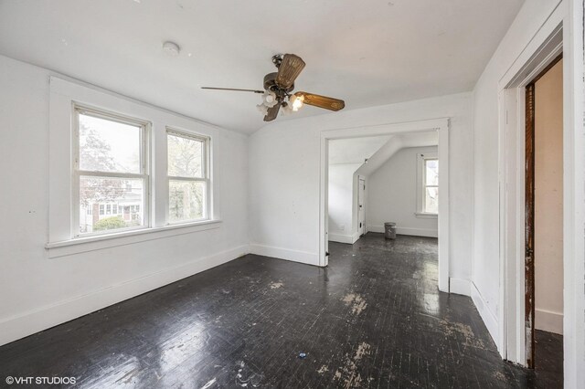 3545 Oak Ave, Brookfield, IL 60513 - interior space featuring baseboards, a ceiling fan, and a healthy amount of sunlight