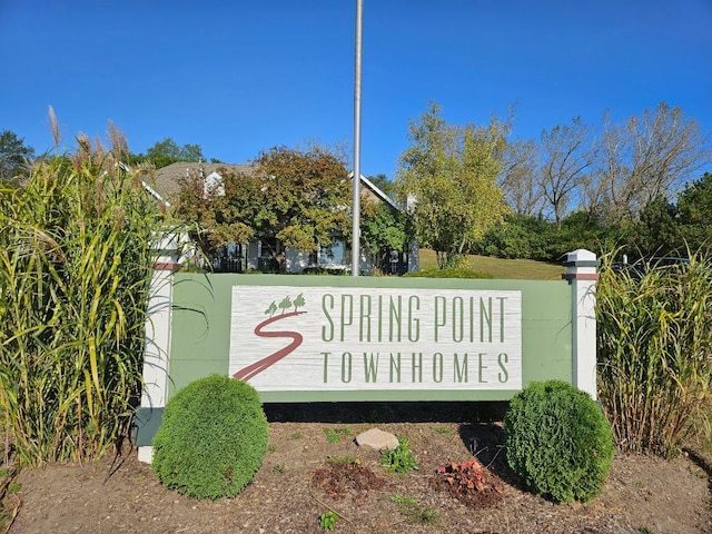 view of community sign