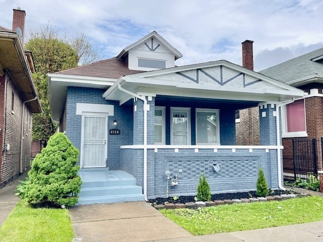 bungalow featuring a porch