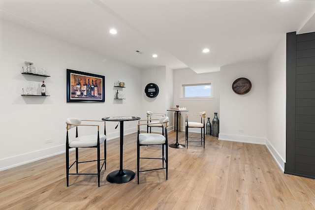 dining room with light wood-type flooring