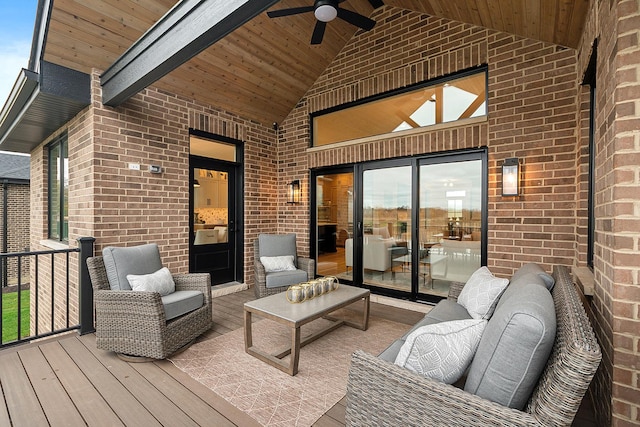 11060 Lizmore Ln Unit 27B, Orland Park, IL 60467 - wooden terrace with a ceiling fan and an outdoor living space