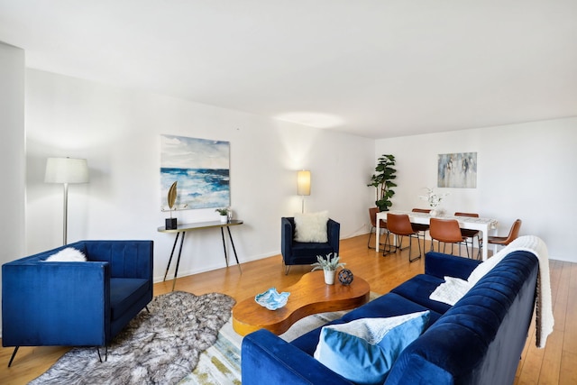 living room with hardwood / wood-style floors