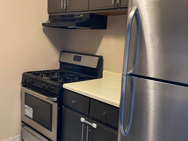 kitchen featuring appliances with stainless steel finishes