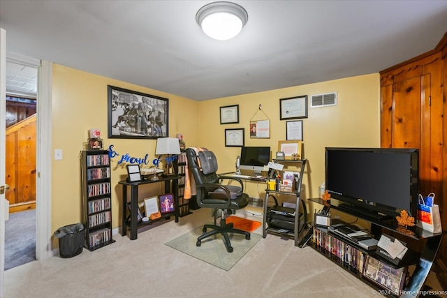 view of carpeted office