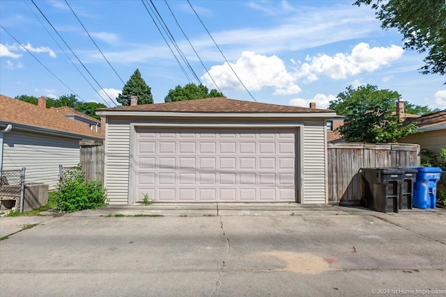 view of garage