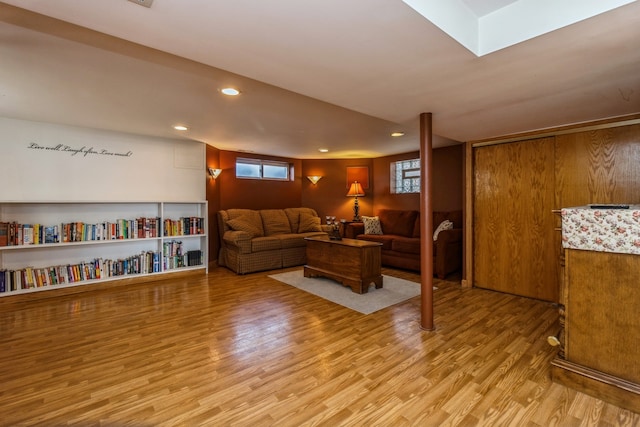 living room featuring light hardwood / wood-style floors