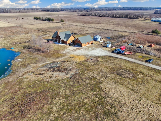 aerial view featuring a rural view