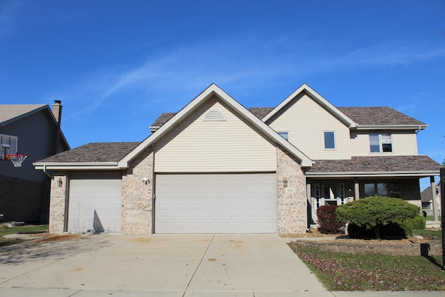 view of front of home with a garage