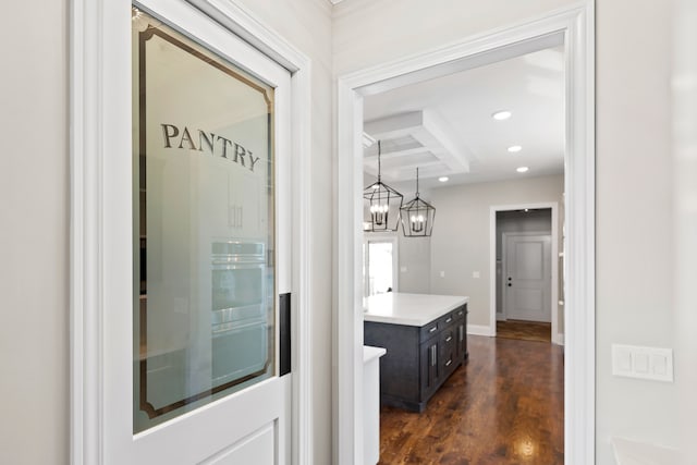 interior space featuring dark wood-type flooring