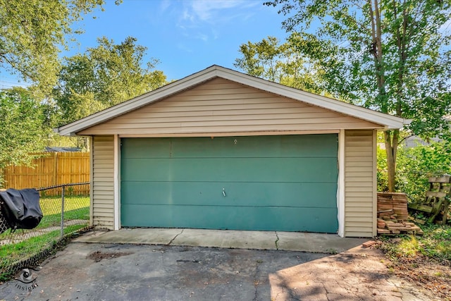 view of garage