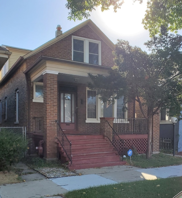 view of front of property with covered porch