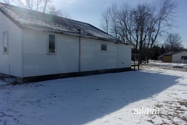 view of snowy exterior