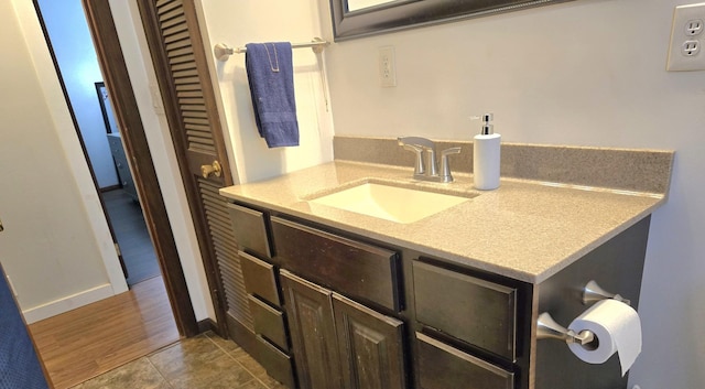 6809 S Joanne Ave, Rochelle, IL 61068 - bathroom with vanity and tile patterned floors
