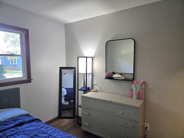 6809 S Joanne Ave, Rochelle, IL 61068 - bedroom with dark wood-style floors and a textured ceiling