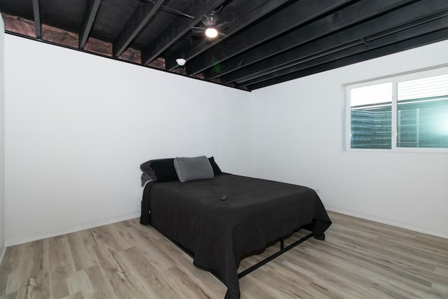 bedroom featuring light wood-type flooring