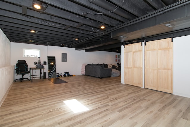 interior space featuring hardwood / wood-style flooring and electric panel