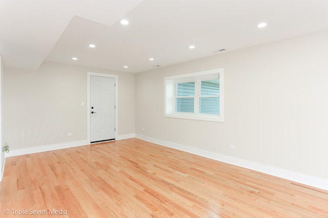 empty room featuring light wood-type flooring