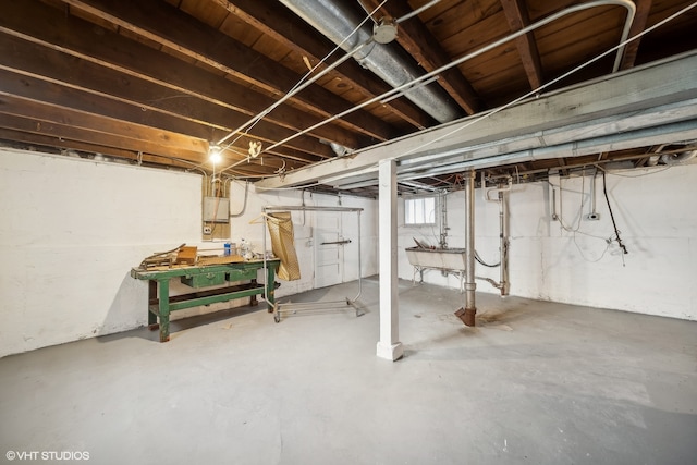 basement featuring sink