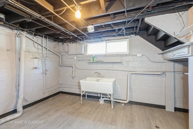 14557 W Ave, Orland Park, IL 60462 - basement featuring wood finished floors and a sink