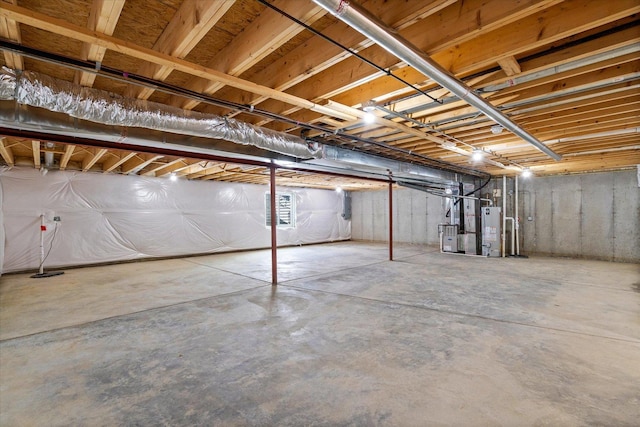 25556 W Springview Dr, Plainfield, IL 60586 - unfinished basement with gas water heater and heating unit