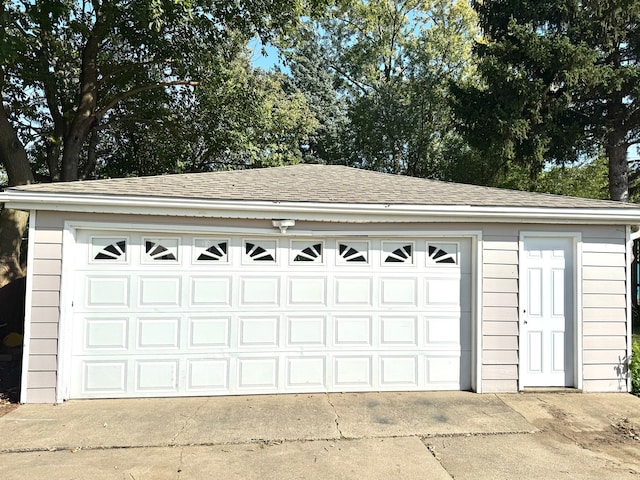 view of garage