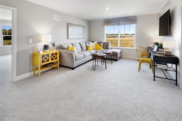 living room with carpet floors