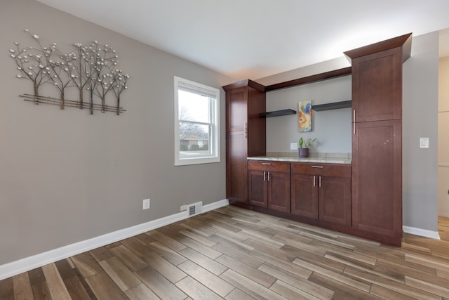 interior space with light hardwood / wood-style flooring